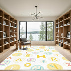 Whimsical Alphabet Circle Medley Rug