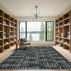 Monochromatic Woven Stripe Intersecting Rug