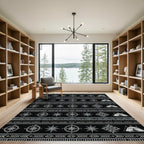 Tribal Compass And Teepee Pattern Rug