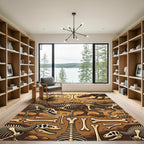 Dinosaur Skeleton Fossil Amber Earth Rug