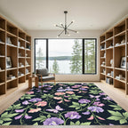 Whimsical Sweet Pea Butterfly Garden Rug