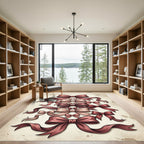 Vintage Dusty Rose Ribbon Garland Rug