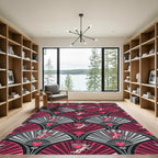 Pink Cupid Fan Art Deco Rug