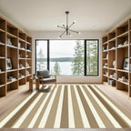 Classic Neutral Stripe Composition Rug