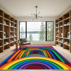 Vibrant Rainbow Archway Illusion Rug