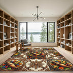 Earthy Harvest Cornucopia Wheat Tile Rug