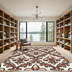 Rose Gold Fleur De Lis Damask Rug