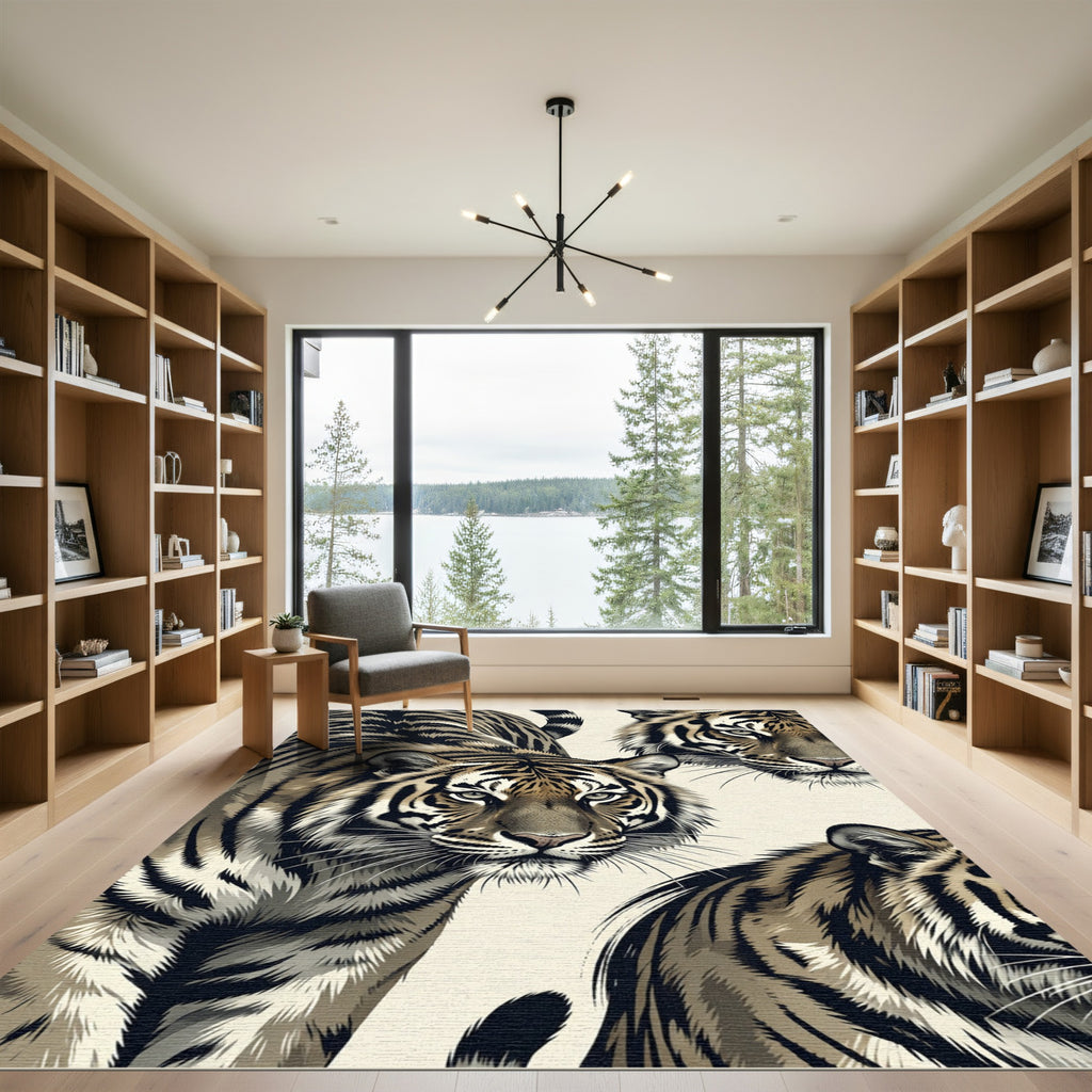 Majestic Bengal Tiger Portrait Rug
