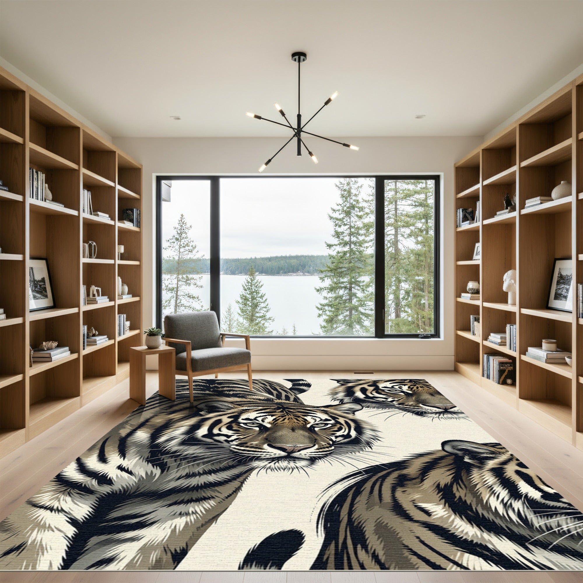 Majestic Bengal Tiger Portrait Rug