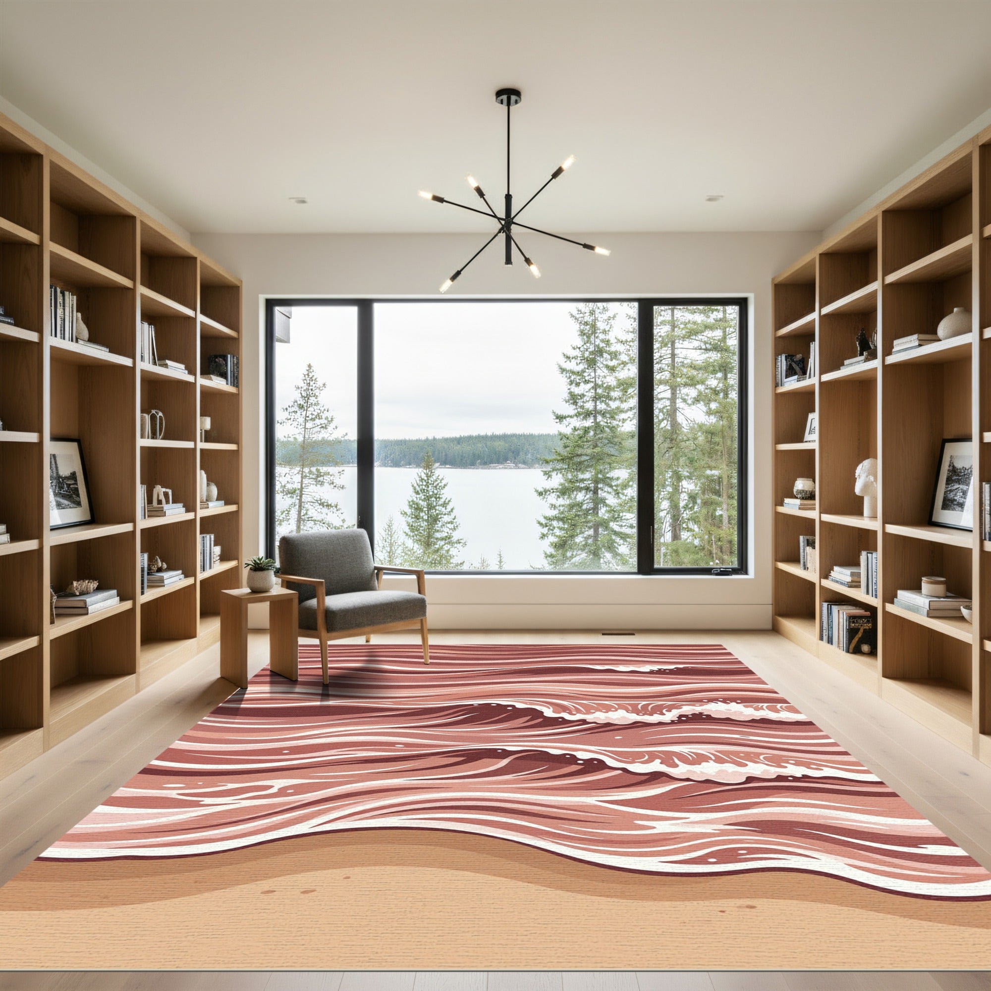Terracotta Waves Beach Sand Rug