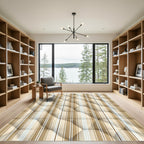 Seaside Tan Pinstripe Quilted Rug