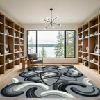 Monochromatic Atom Orbit Swirl Rug