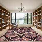 Rosy Pink Clover Medallion Tapestry Rug