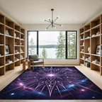 Celestial Purple Radiant Star Mandala Rug