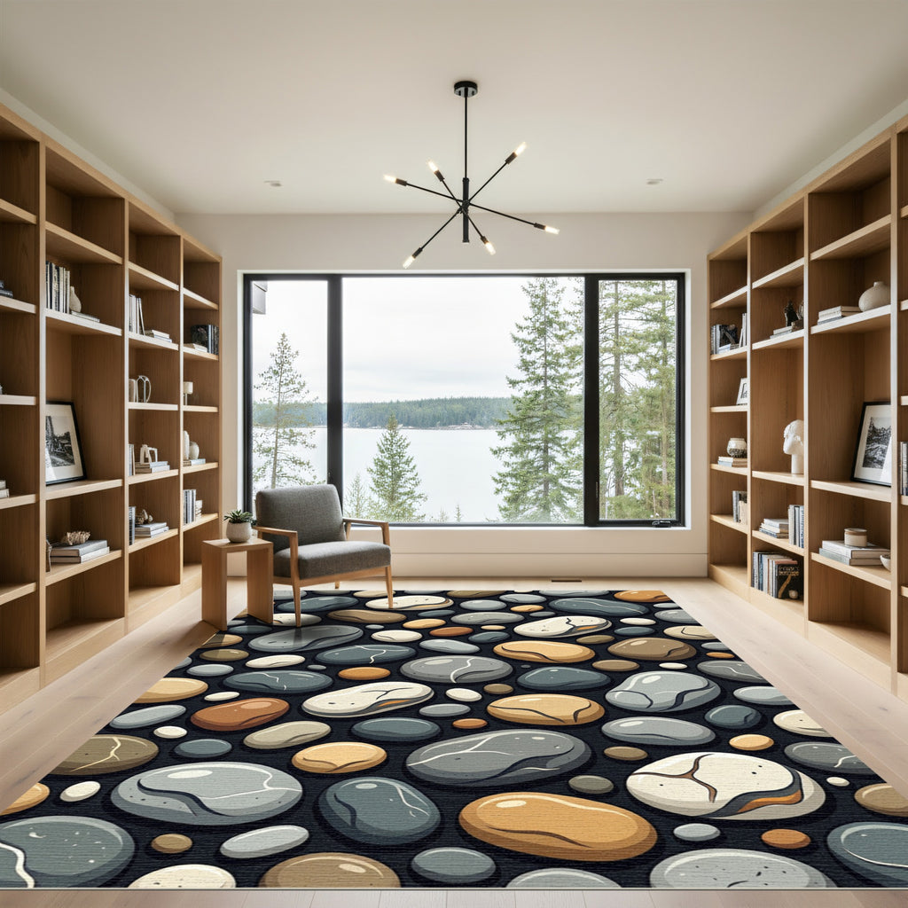Natural Smooth Stone Assemblage Rug