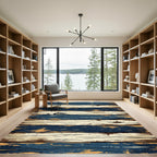 Coastal Farmhouse Navy Striped Shoreline Rug