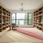 Rose Gold Striped Abstract Angle Rug