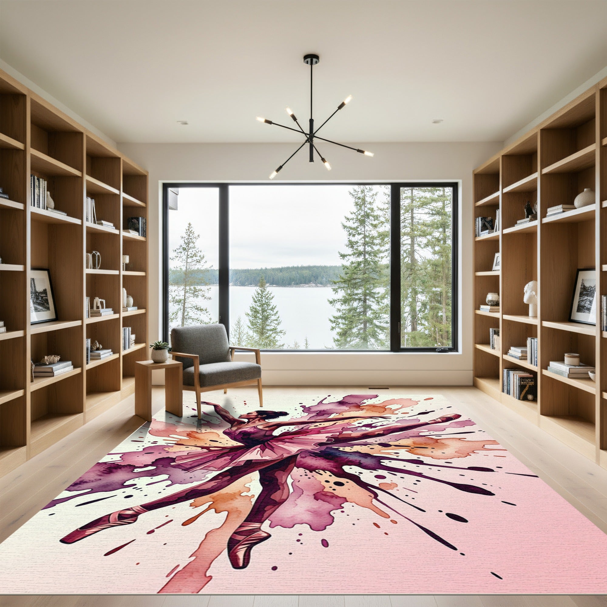 Elegant Dancer Watercolor Splash Rug