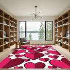 Crimson Pink Heart Collage Rug
