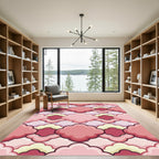 Soft Pink Cloud Repeating Geometric Rug