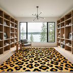 Classic Gold Leopard Animal Spot Rug