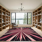 Radiant Pink Geometric Starburst Rug