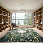 Green Olive Branch Laurel Wreath Rug