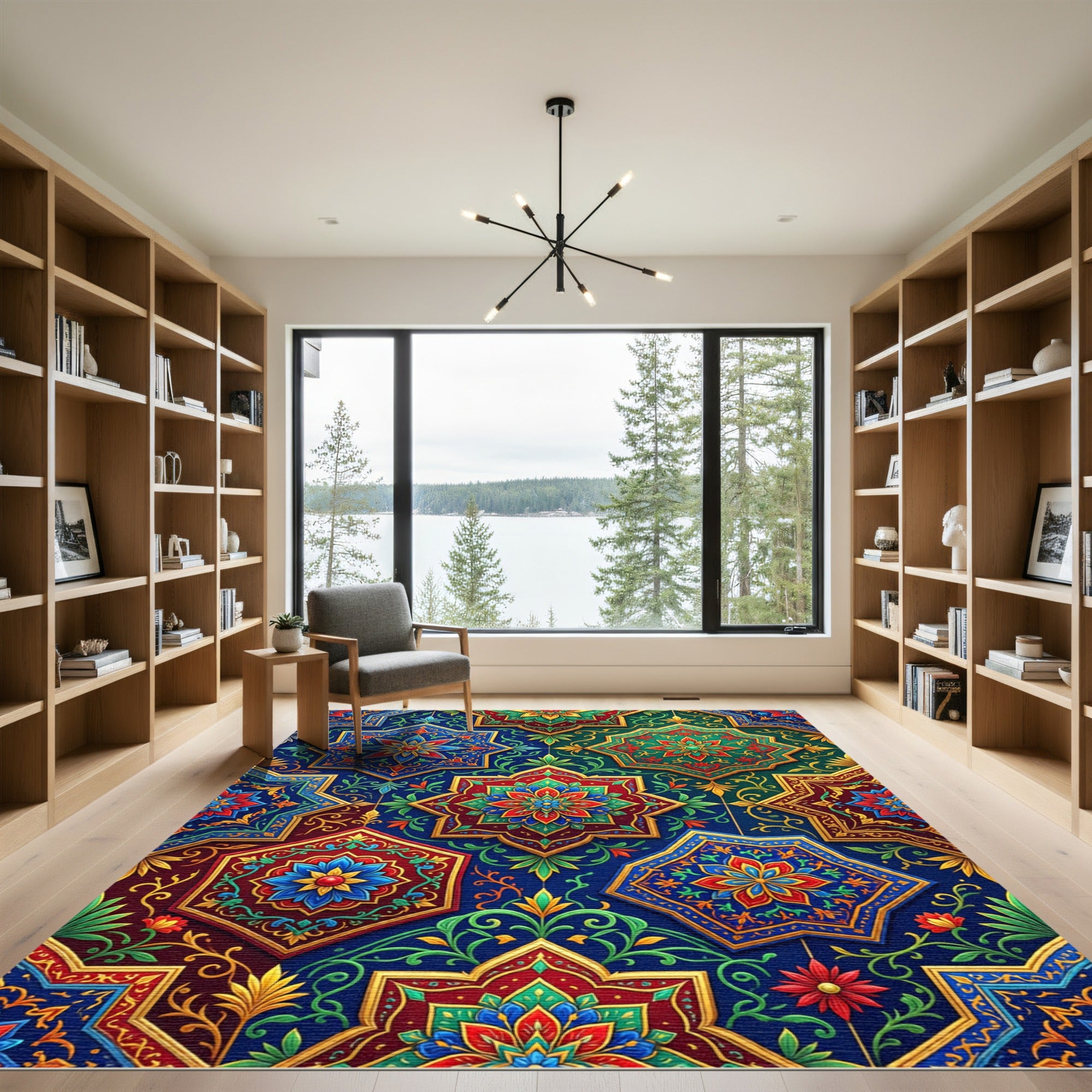 Intricate Royal Jewel Tone Medallion Rug