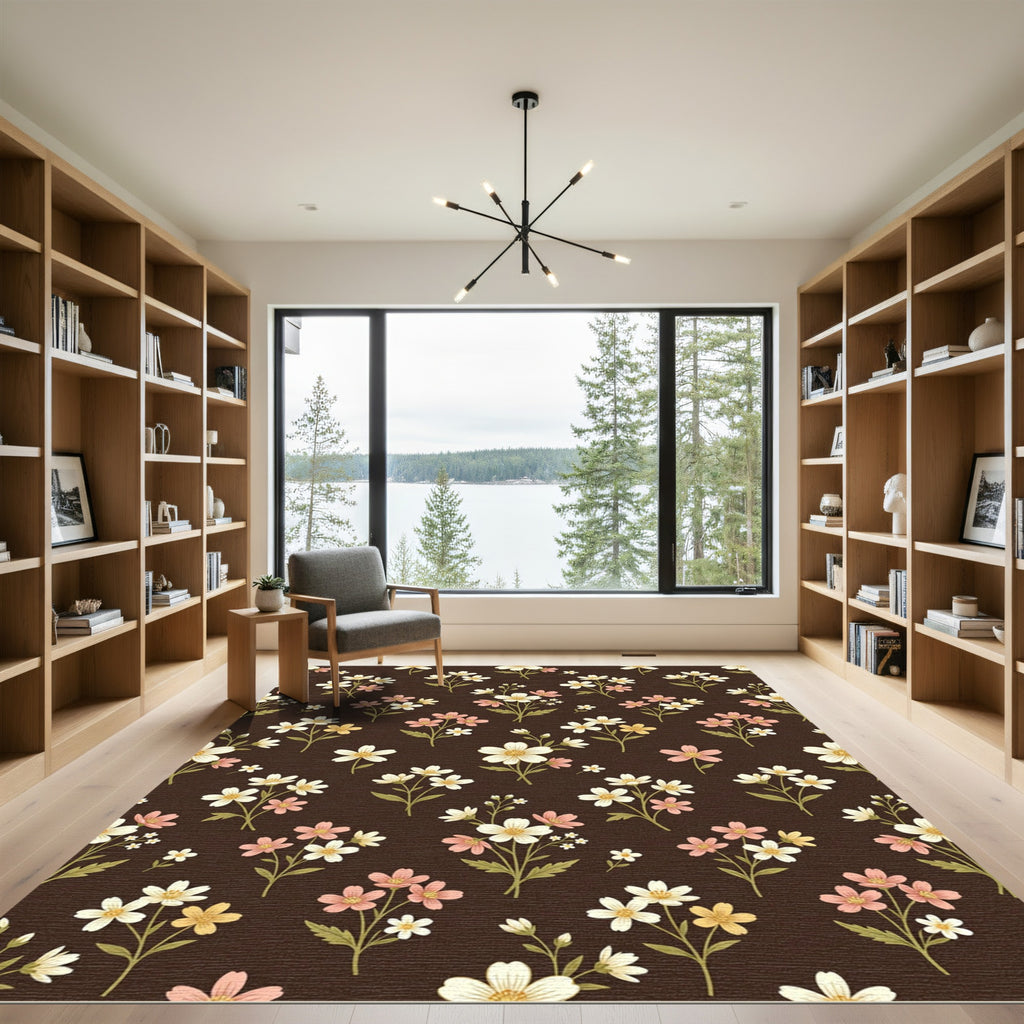Vintage Cream Pink Floral Bloom Rug