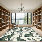 Sage Green Forest Hare Flora Rug