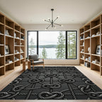 Gray Rope Knot Geometric Rug