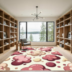 Playful Pink and Cream Bubble Clouds Rug