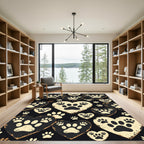 Rustic Cream Paw Print Heart Rug