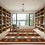 Earthy Southwestern Geometric Diamond Striped Tapestry Rug