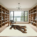 Realistic Brown Tabby Cat Portrait Rug