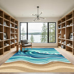 Ocean Wave Sandy Shore Rug