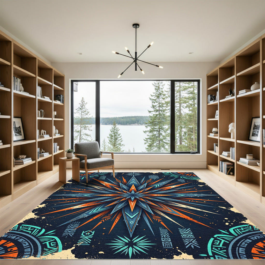 Sunburst Tribal Rays Rug