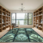 Emerald Green Archway Floral Paisley Rug