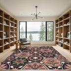 Rose and Star Geometric Mosaic Rug