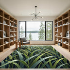 Lush Green Botanical Wheat Grass Rug