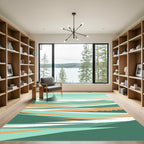 Modern Sage and Ochre Layered Landscape Rug