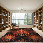 Atomic Orange Starburst Burst Rug