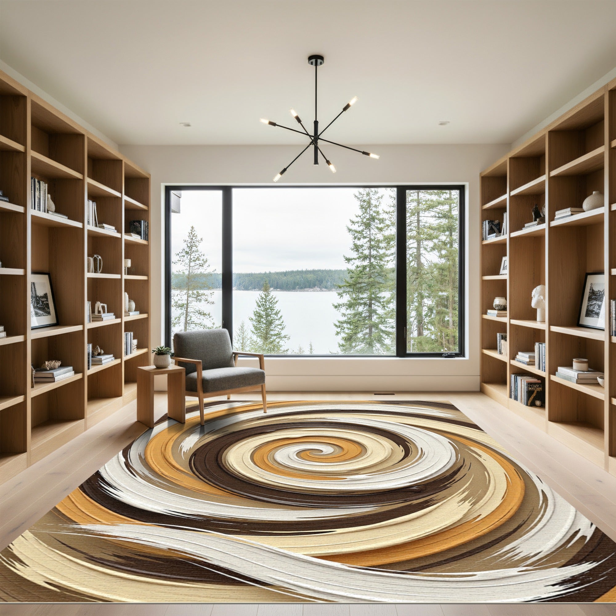 Earthy Swirl Strokes Rug