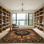 Vintage Starburst Floral Emblem Rug