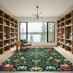 Emerald Lotus Pomegranate Medallion Rug