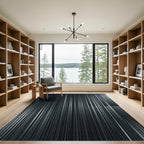 Modern Charcoal Vertical Stripe Rug