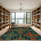 Vibrant Forest Cross Folk Wallcovering Rug