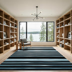 Cool Blue Water Ripples Rug