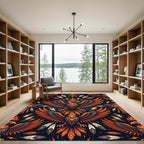 Vibrant Flaming Phoenix Tribal Thunder Rug