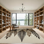 Earthy Fern Fronds Cascade Rug
